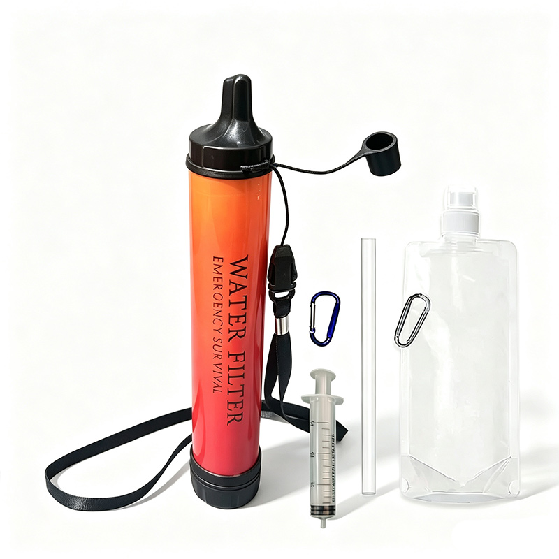 Water Purification Straw - Outdoor-Camping-Notfall-Überlebens-Wasserfilter, geeignet für Flüsse, Seen, Bäche,