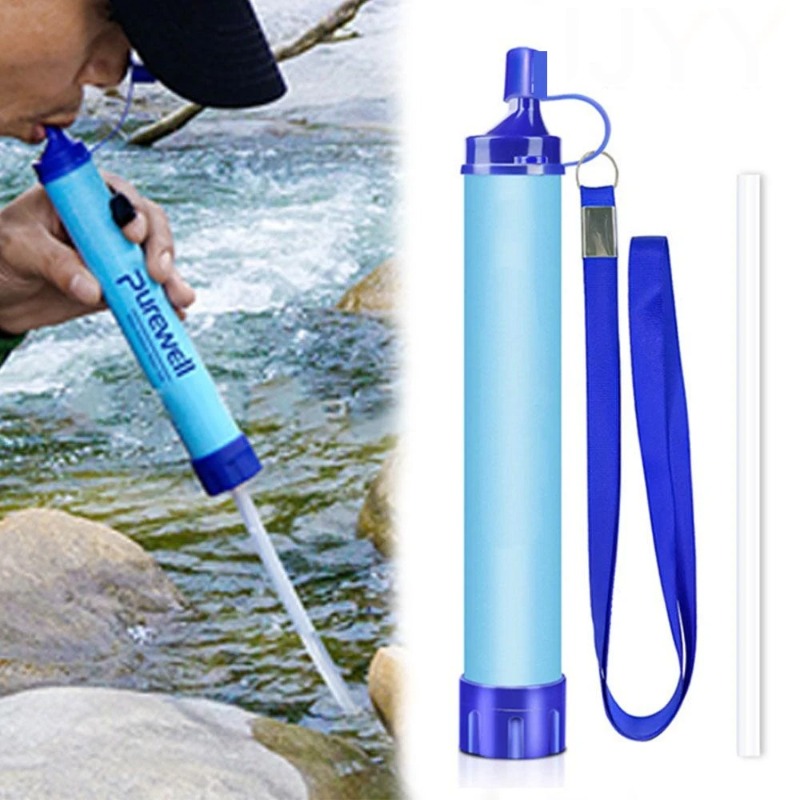 Water Purification Straw - Tragbarer Wasserfilter-Strohhalm für Rucksacktouren, Notfall-Wasserreiniger, Leichtes